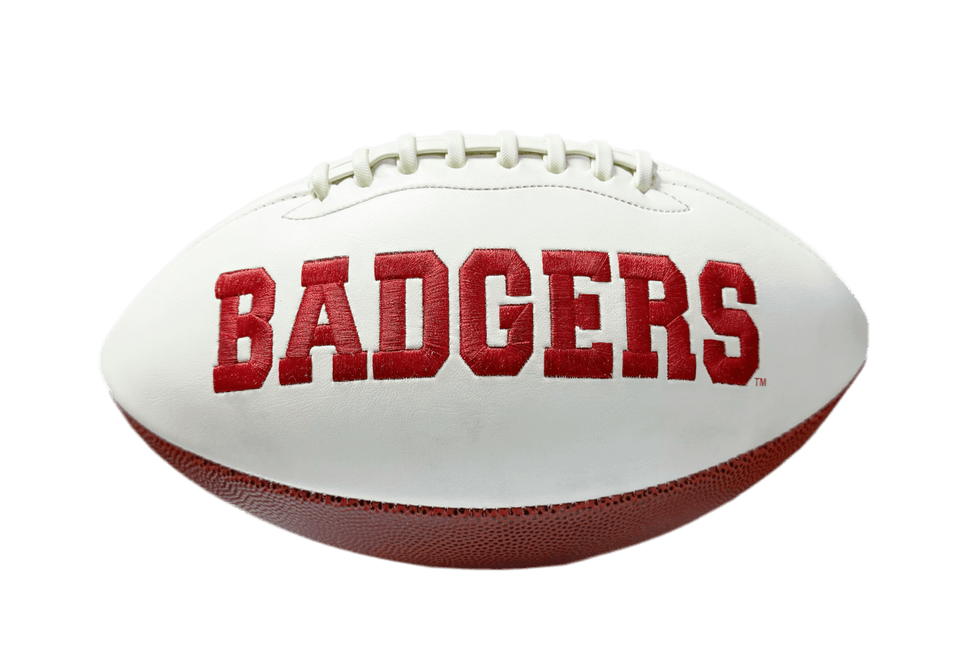 Wisconsin Badgers Rawlings Jarden Sports NCAA Signature Autograph White Panel Football - Deflated