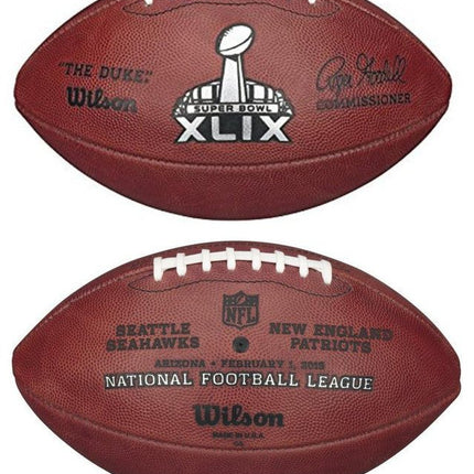 Super Bowl 49 XLIX Wilson Official NFL Authentic Game Football Seattle Seahawks vs New England Patriots