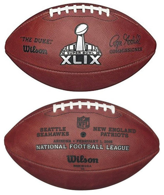 Super Bowl 49 XLIX Wilson Official NFL Authentic Game Football Seattle Seahawks vs New England Patriots